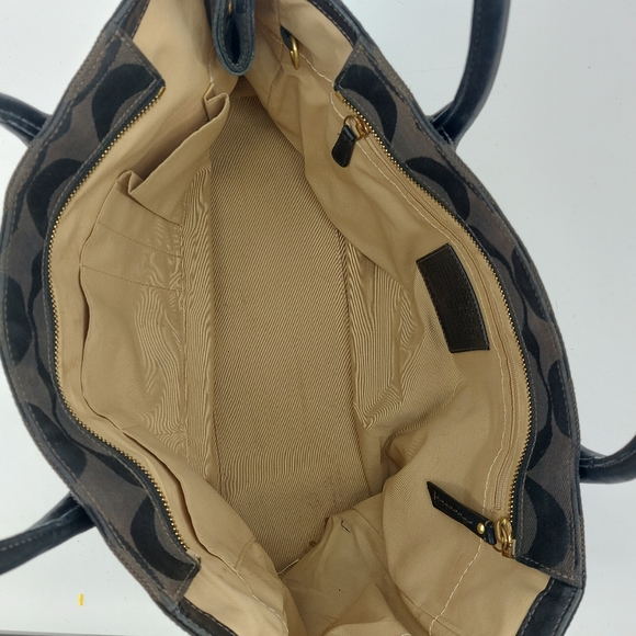 Coach 11559 Madeline Large Black Canvas Leather Shoulder Bag - Picture 7 of 9